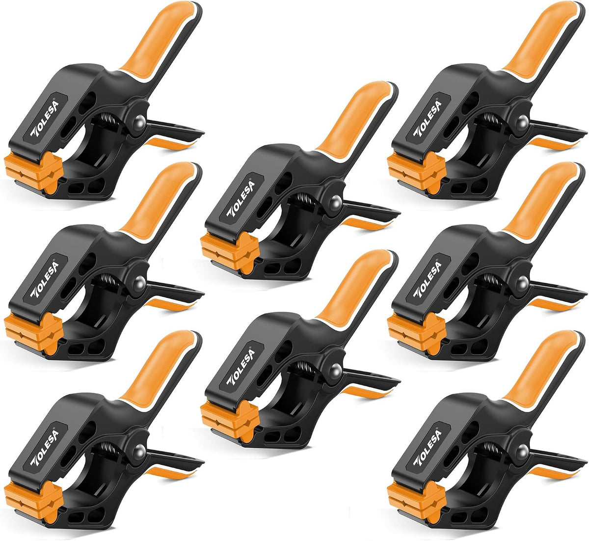 Spring Clamps 4", 1.8" Jaw, 15 Lbs, Heavy Duty for Woodworking, 8Pcs