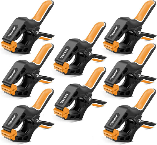 Spring Clamps 4", 1.8" Jaw, 15 Lbs, Heavy Duty for Woodworking, 8Pcs