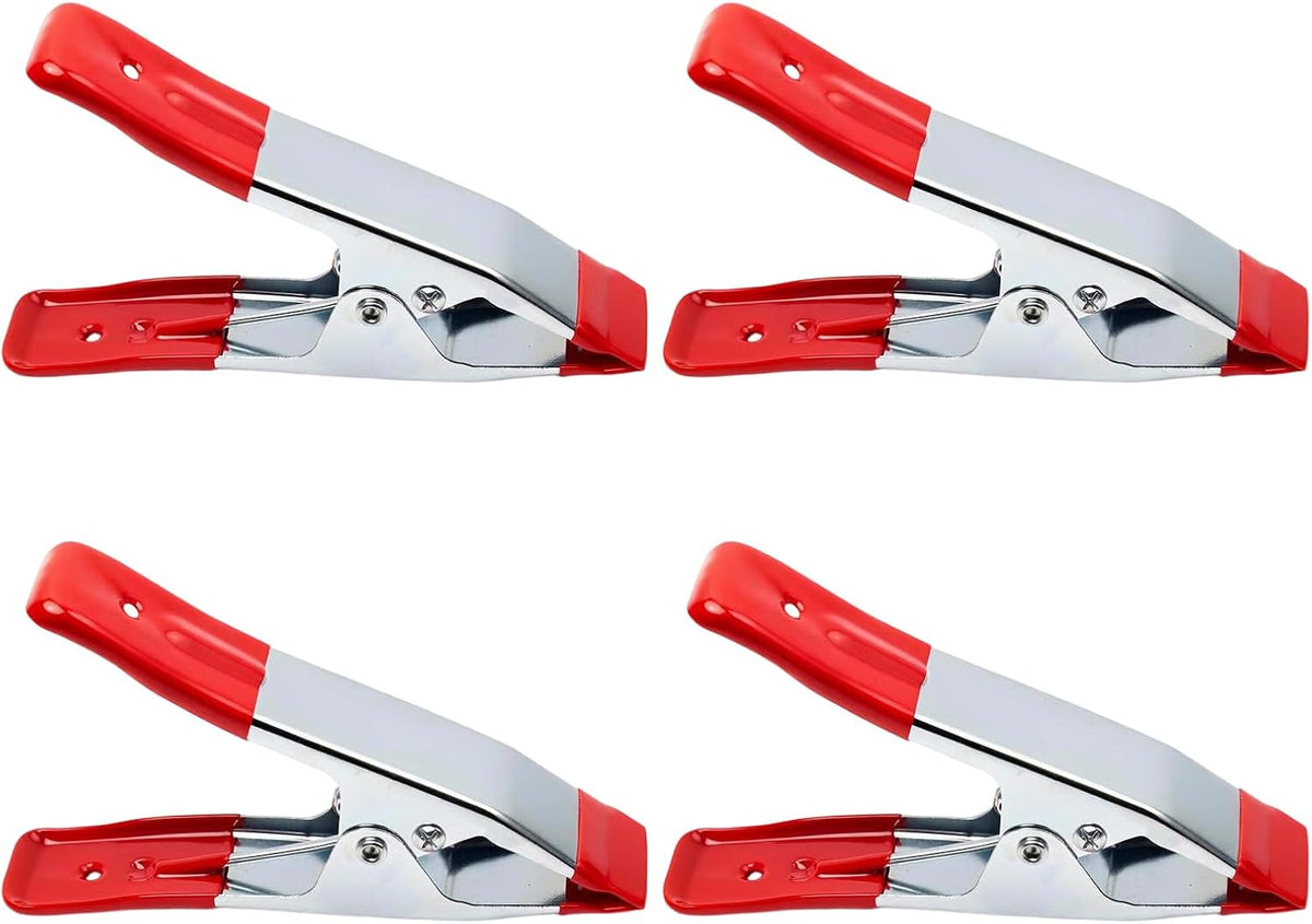 4 Pieces Metal Spring Clamps Heavy Duty for Woodwork 6 Inch, Large Market Stall Clips with Rubber Coated Tipped Grip, Heavy Duty Clips for Camping Tarpaulin Woodworking Crafts