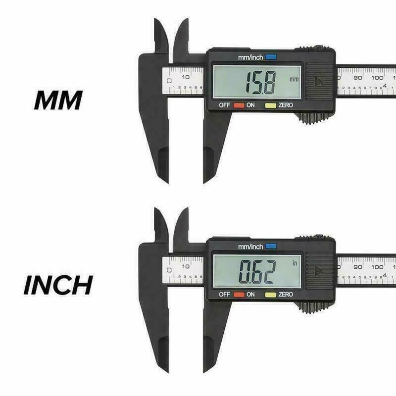 6'' LCD Digital Vernier Caliper Black Micrometer Measure Tool Gauge Ruler 150Mm