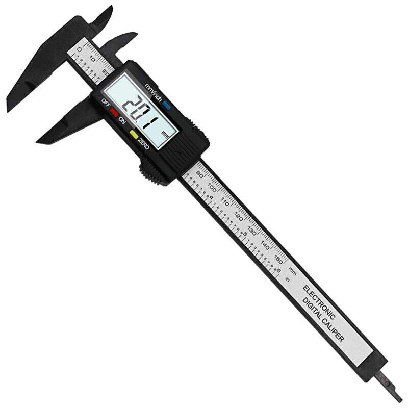 6'' LCD Digital Vernier Caliper Black Micrometer Measure Tool Gauge Ruler 150Mm