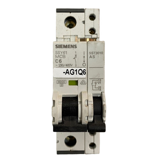 Siemens 5sy61 C6 6 Amp 6ka Single Pole Mcb Circuit Breaker + 5st3010 Switch